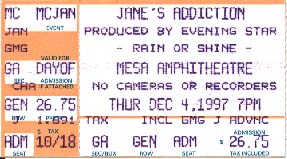 Jane's Addiction I-ITZ M'MY PARTY Tour ticket
